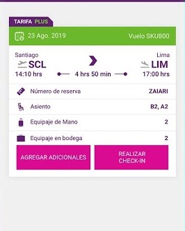 Realizar check in con app sky airline